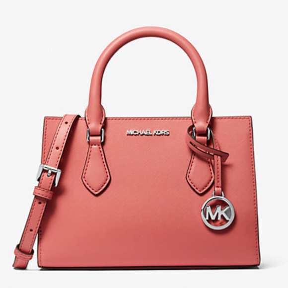 Michael Kors Sheila Small Center Zip  Satchel Shoulder Crossbody Bag Tea Rose - Picture 1 of 3